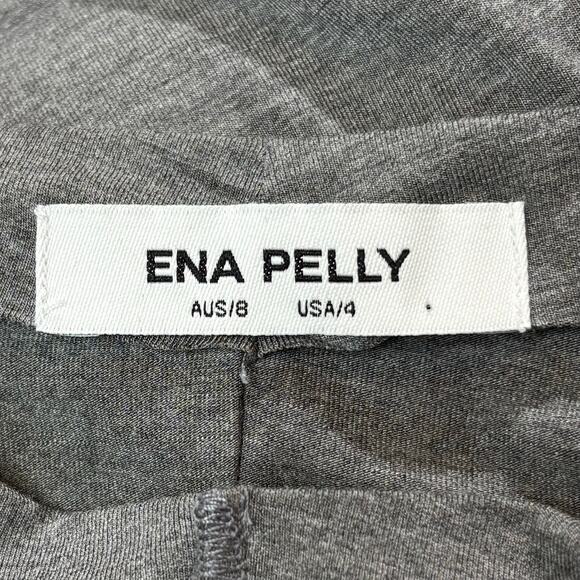 Ena Pelly Long Sleeve Moch Neck Gray Ruched Maxi Dress 8 AU 4 US Small - Picture 3 of 3